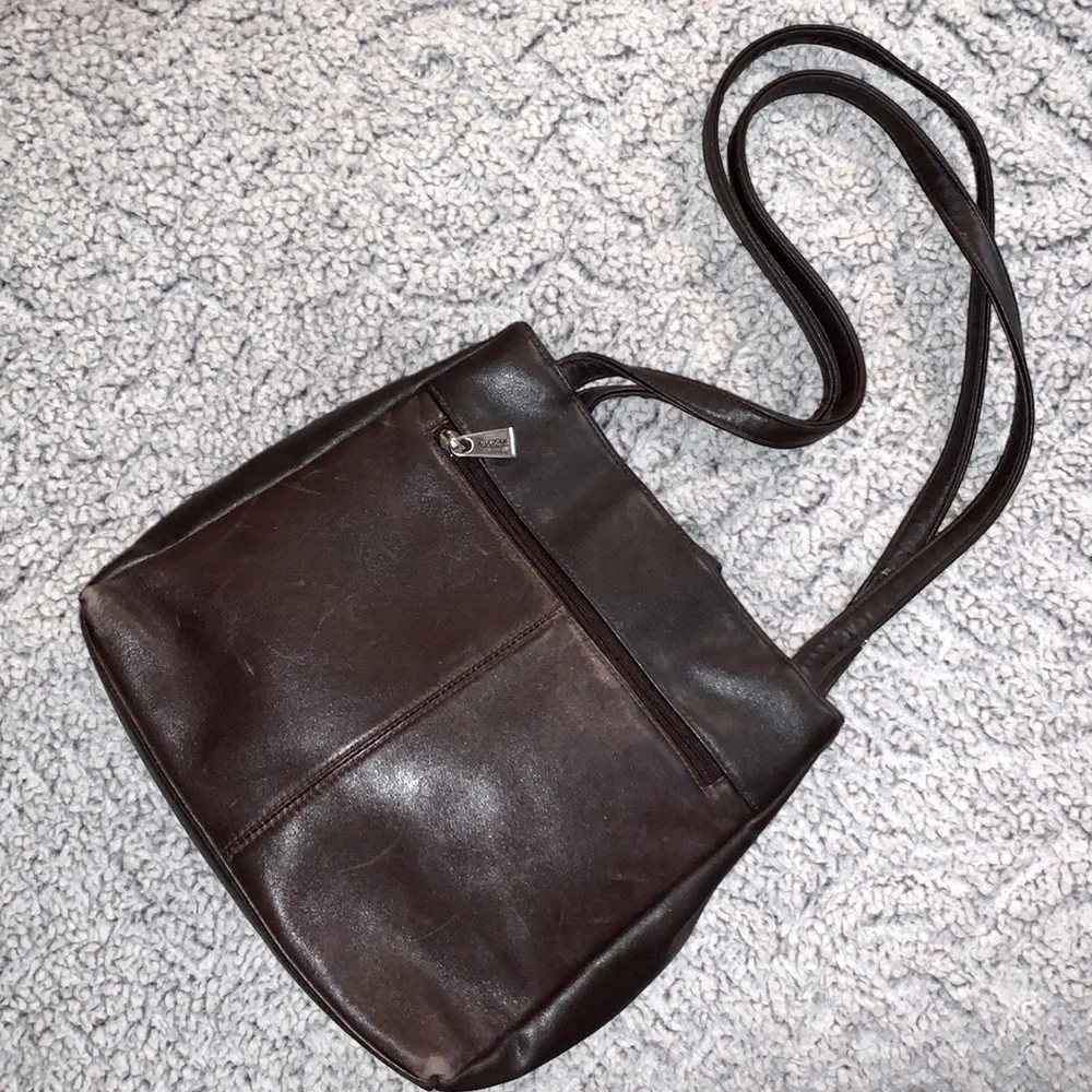 Aurielle Brown Leather Shoulder Bag